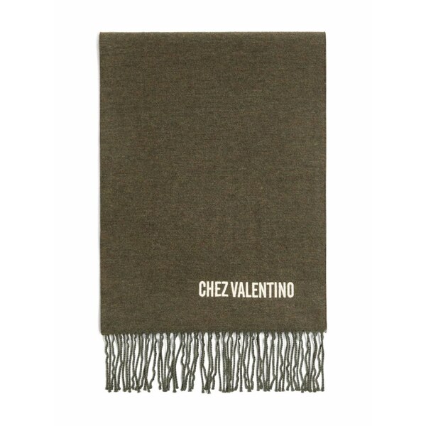 ヴァレンティノ ガラヴァーニ メンズ 消音装置・袈裟・えり巻き 添え物 Chez -embroidery fringed scarf Green