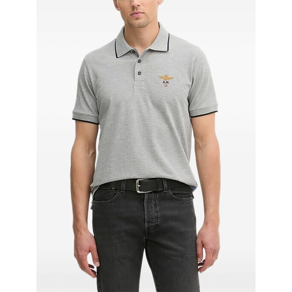 アエロナウティカ ミリターレ メンズ スポーツシャツ トップス Trim embroidery polo shirt Grey