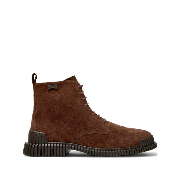カンペール メンズ ブーツ シューズ Laces zip-up ankle boots Brown