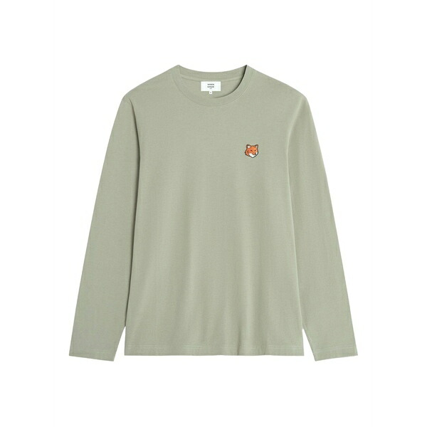 住み家 稲荷 メンズ ティーシャツ トップス Fox-head long-sleeve t-shirt Green