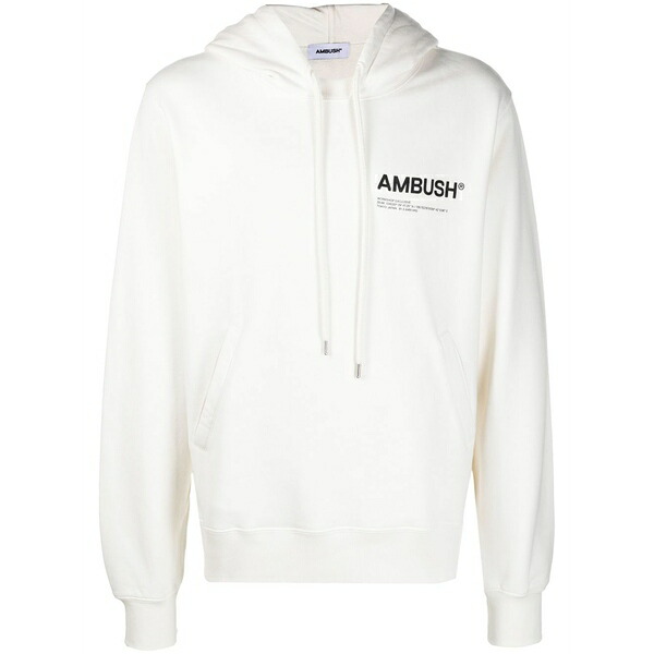 アンブッシュ メンズ パーカー・スウェットシャツ アウター Workshop logo-print hoodie White