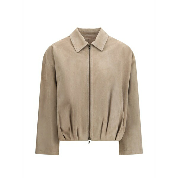 サルバトーレ サントロ レディース 上衣＆上衣 アウター Suede bomber jacket Neutrals