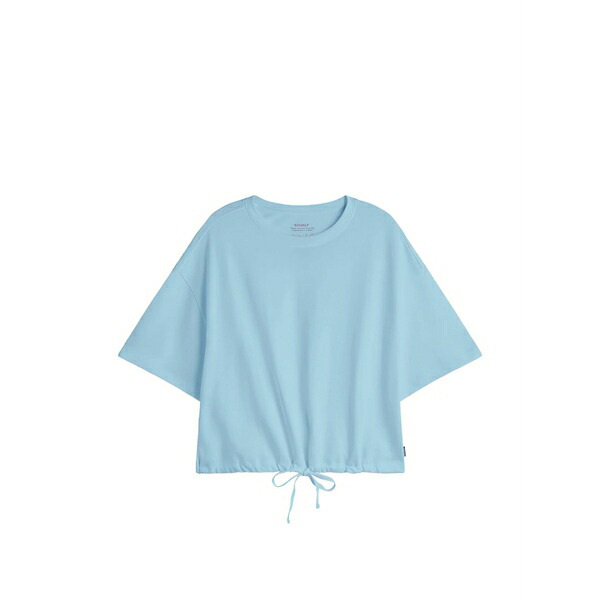 エコアルフ レディース Tシャツ トップス Neiva drawstring-hem t-shirt Blue｜asty