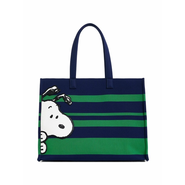 エッセンシャルアントワープ レディース トートバッグ 御徒面子 Peanuts￠￠ striped graphics tote bag Blue