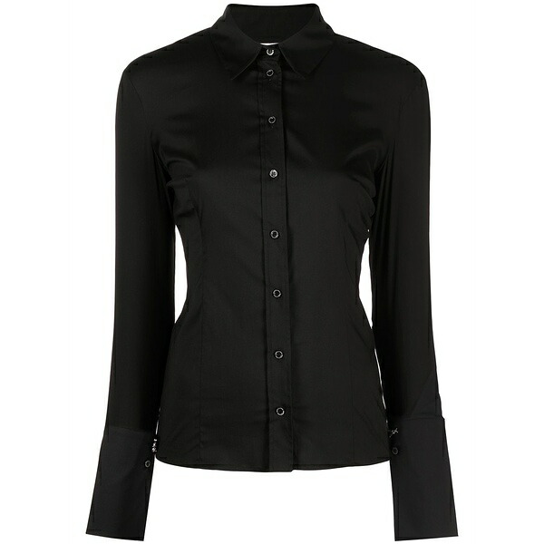 パトリツィア ペペ レディース プルオーバー トップス Fitted buttoned shirt Black