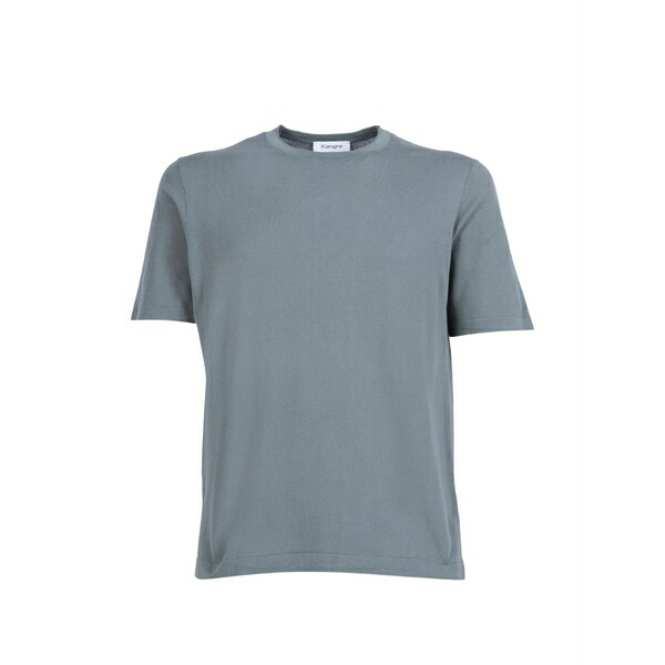 カングラ  メンズ ティーシャツ トップス Fine-knit short-sleeve t-shirt Grey