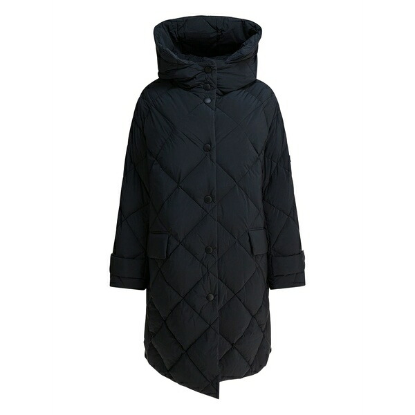 タトラス レディース 厚地の外套 アウター Quilted hooded coat Black