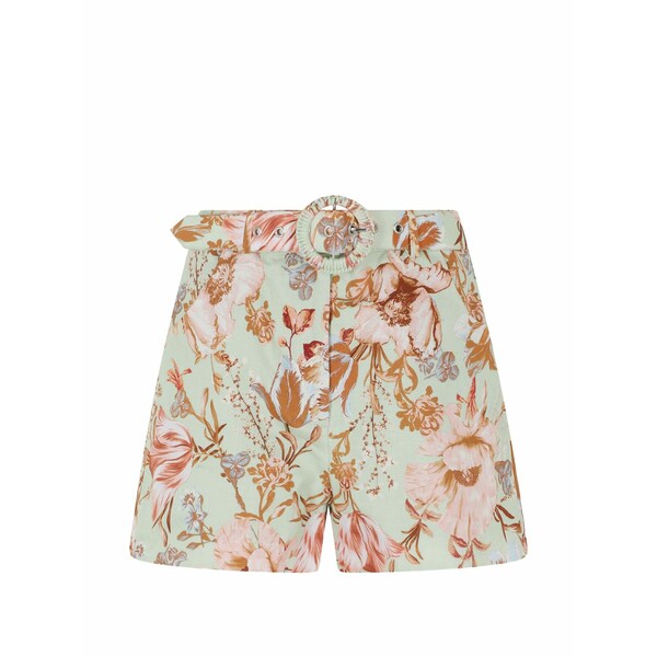 へマント\u0026ナンディータ レディース 心地よいズボン下 ボトムス Ezra floral-print belted shorts Green