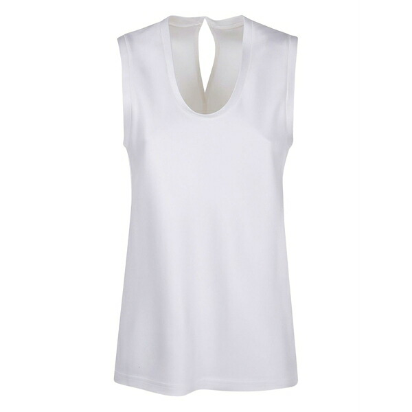 カルヴェン レディース カットソー トップス Keyhole-detail top White