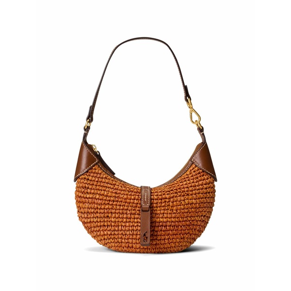 ラルフローレン レディース ショルダーバッグ 御徒面子 Woven-raffia shoulder bag Brown