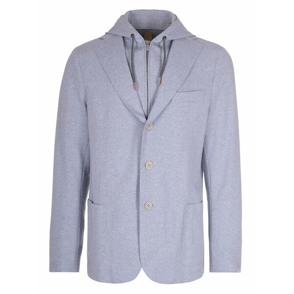 イレブンティ メンズ 上衣＆上衣 アウター Hooded cotton jacket Blue