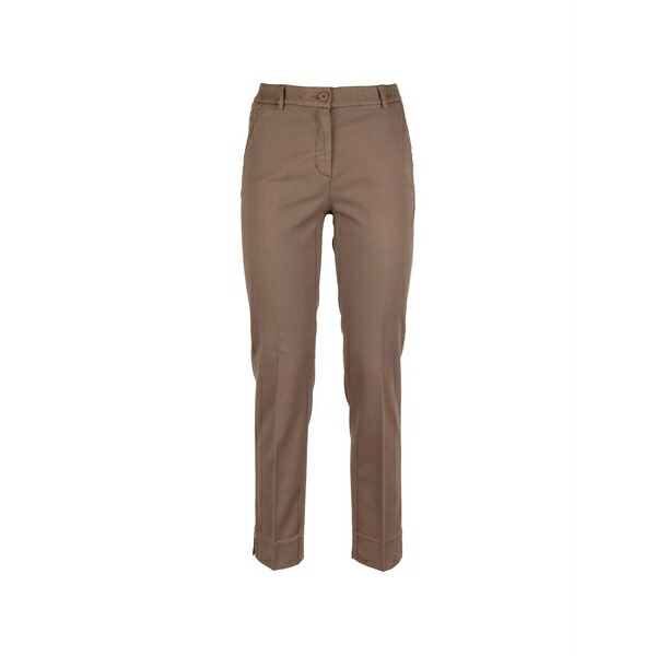 ヴィア マシーニ レディース 心地よいズボン下 ボトムス Slim-cut trousers Brown