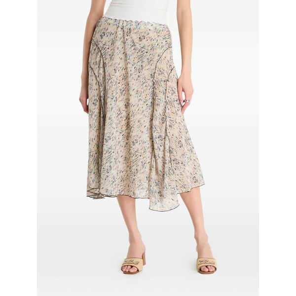 デジグアル レディース スコート ボトムス Abstract-print panelled skirt White