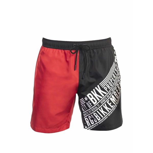 ビッケンバーグス メンズ 心地よいズボン下 ボトムス Logo-print colour-block swim shorts Red