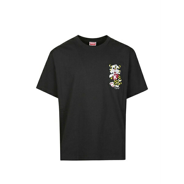 ケンゾー メンズ ティーシャツ トップス Wild tiger cartoon print t-shirt Black