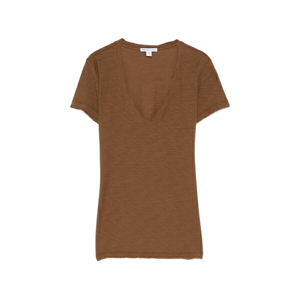 ジェームス 金入れ レディース ティーシャツ トップス V-neck t-shirt Brown