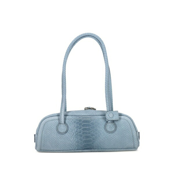 マージ シャー白木 レディース トートバッグ 御徒面子 Python-effect suede tote bag Blue