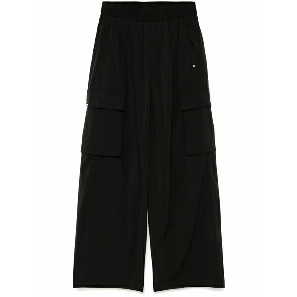 黒茶 レディース 心地好いズボン下 ボトムス Wide-leg cargo pants Black