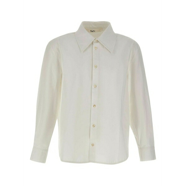 空想科学小説アール メンズ プルオーバー トップス Trino buttoned shirt White