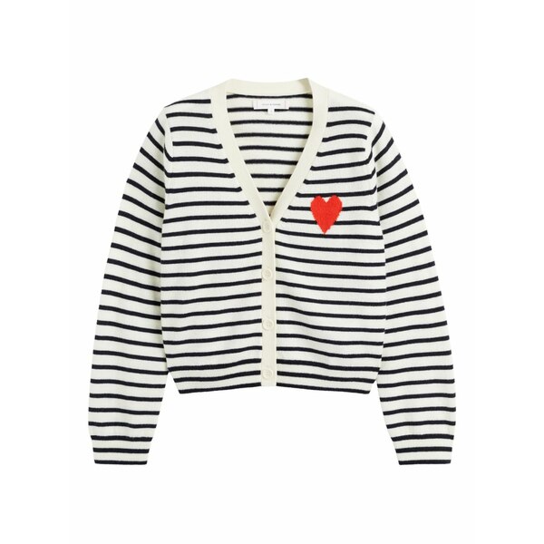 チンティアンドパーカー レディース ジレー アウター Breton heart striped cardigan Neutrals