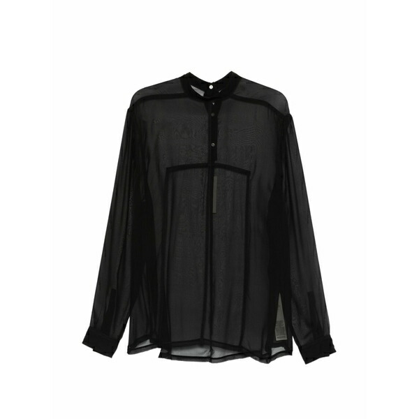 リックオウエンス メンズ ティーシャツ トップス Rear-button top Black