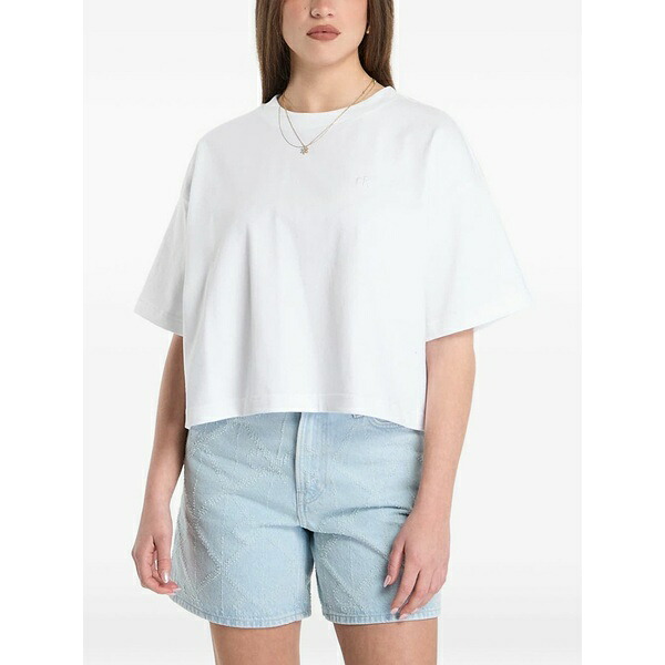 カルバンクライン レディース Tシャツ トップス Floral-print t-shirt White｜asty