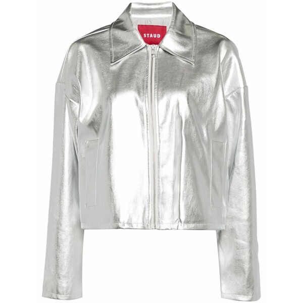 ステゥド レディース 上衣＆上衣 アウター Lennox metallic-effect jacket Silver