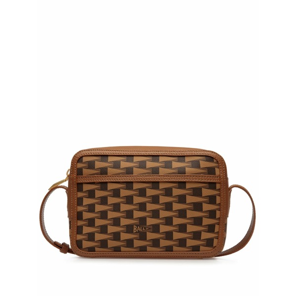 バリー メンズ ショルダーバッグ 御徒面子 Bally monogram-pattern shoulder bag Brown
