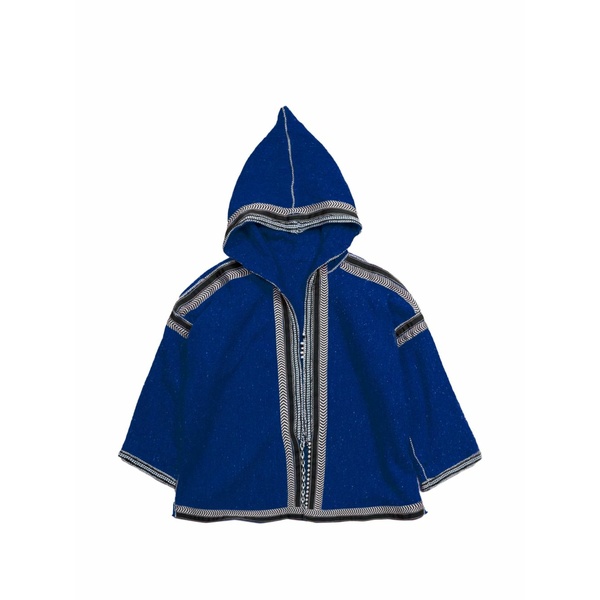 フォルテラ レディース 厚地の外套 アウター Hooded embellished poncho Blue