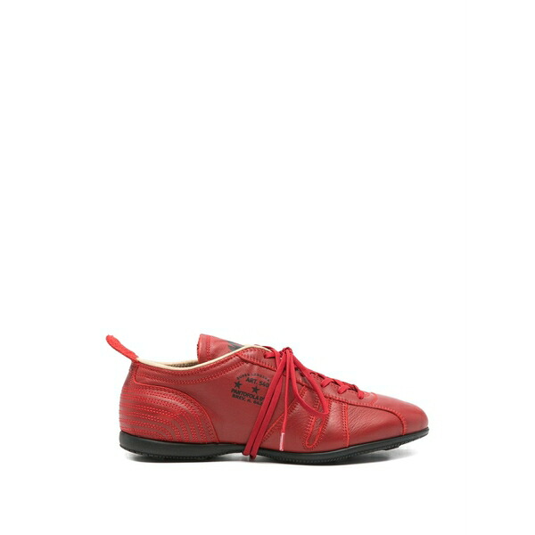 パントフォラドーロ レディース スニーカー シューズ Logo-print topstitched sneakers Red
