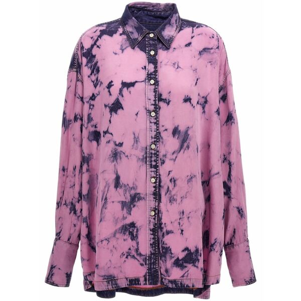 靉靆たる運動場 メンズ ティーシャツ トップス Acid-wash shirt Pink