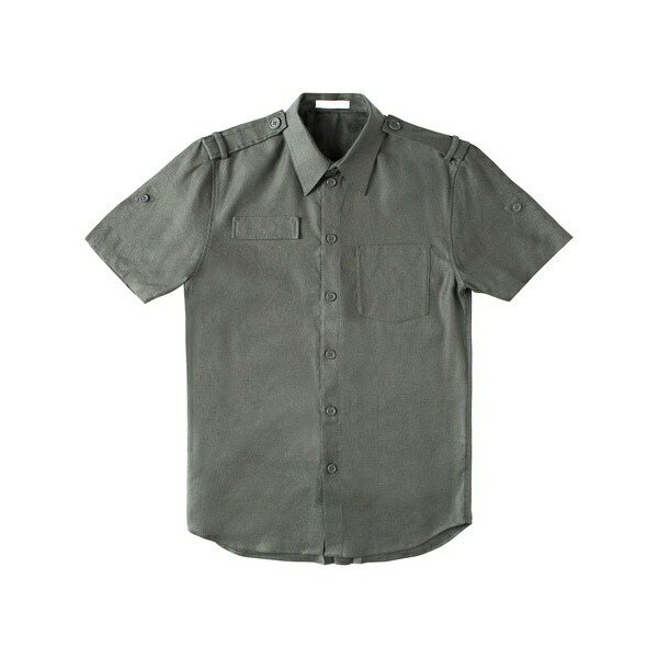 ヘルムート ラング メンズ シャツ トップス Epaulette short-sleeve shirt Grey|asty