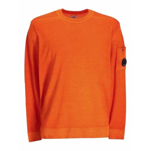 シーピーカンパニー メンズ 編み物\u0026スウェーター アウター Lens-detail crew-neck sweater Orange