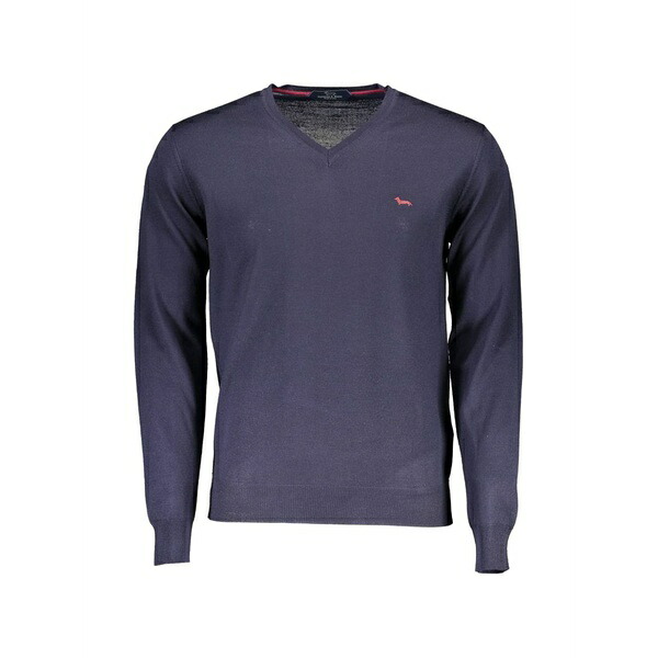 ハーモント \u0026 知恵袋 メンズ 編み物\u0026スウェーター アウター V-neck logo-embroidered sweater Blue
