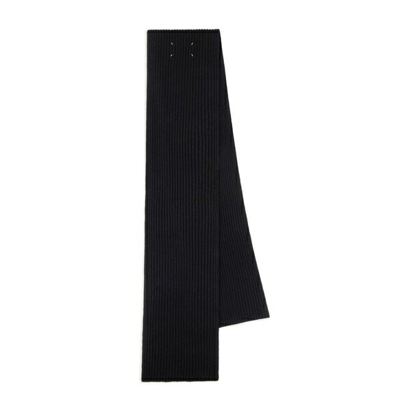 マルタンマルジェラ メンズ えり巻き・袈裟・えり巻き 付属物 Ribbed wool scarf Black