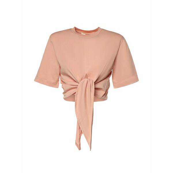 ナインミニッツ レディース ティーシャツ トップス Knot-detail cropped t-shirt Pink