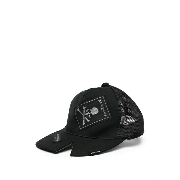 マスターマインド ワールド メンズ 帽子 アクセサリー Logo-patch mesh cap Black|asty