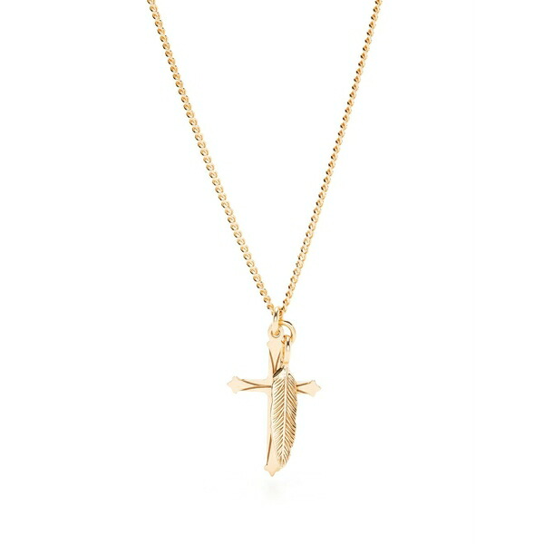 エマニュエレ ビコッキ メンズ 首飾り・チョー鉄道車両 付属物 Feather-pendant necklace Gold