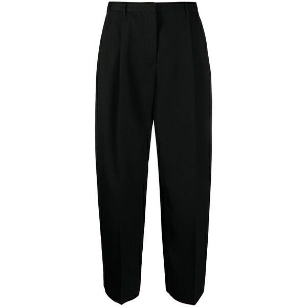 ジル・サンダー レディース 心地よいズボン下 ボトムス Pleated cotton-wool tailored trousers Black