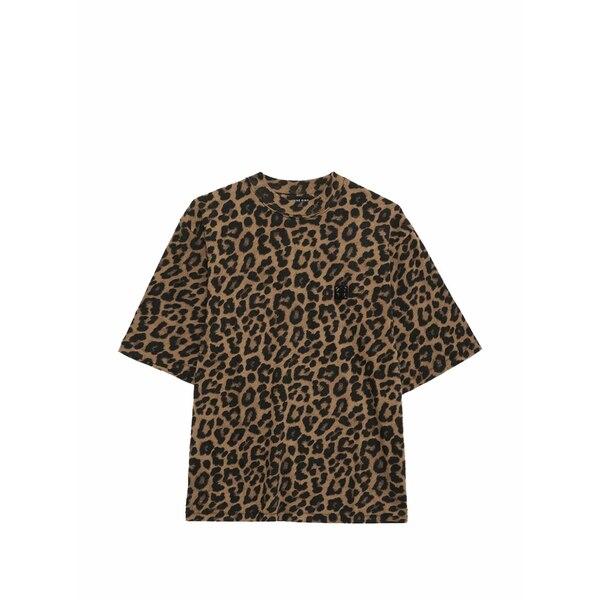 アニービン メンズ スポーツシャツ トップス Leopard-print t-shirt Brown