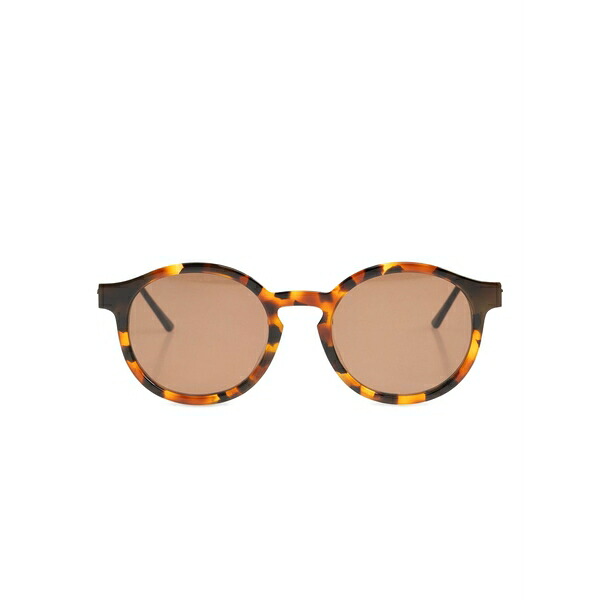 ティエリー ラスリー メンズ サングラス・アイウェア アクセサリー Round-frame sunglasses Brown｜asty