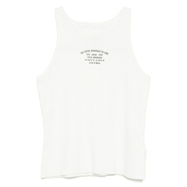 イズエ レディース カットソー トップス Ribbed tank top White