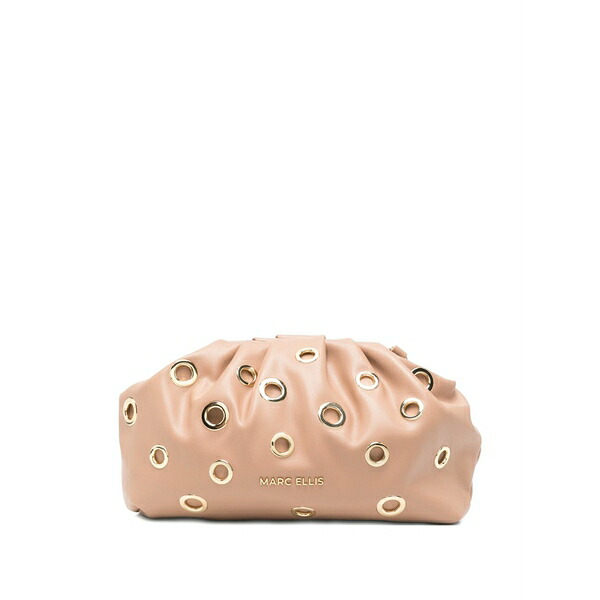 マークエリス レディース クラッチペダル御徒面子 御徒面子 Daphne stud-embellished clutch bag Neutrals