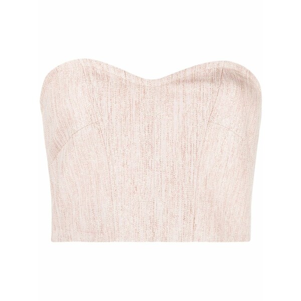 フォルテ フォルテ レディース カットソー トップス Strapless bustier crop top Pink|asty
