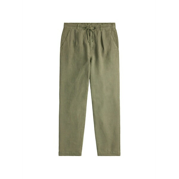 ラルフローレン メンズ 心地よいズボン下 ボトムス Pleated linen trousers Green