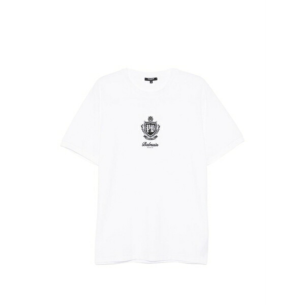 バルマン メンズ プルオーバー トップス University contrast t-shirt White