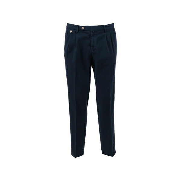 ブリ後ろ側 1949 メンズ 心地よいズボン下 ボトムス Pleated flap-pocket trousers Blue