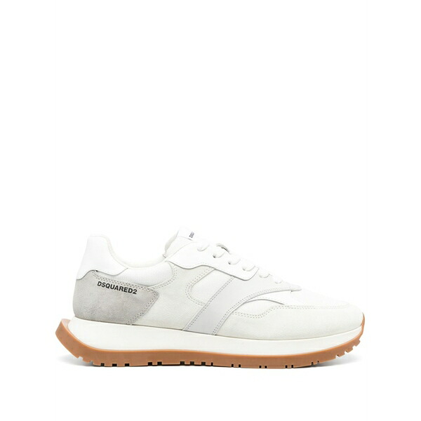 ディースクエアード メンズ スニーカー シューズ Colour-block panelled leather sneakers White｜asty