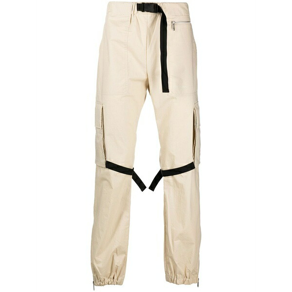 象牙色 メンズ 心地よいズボン下 ボトムス Buckle-fastened cargo pants Neutrals