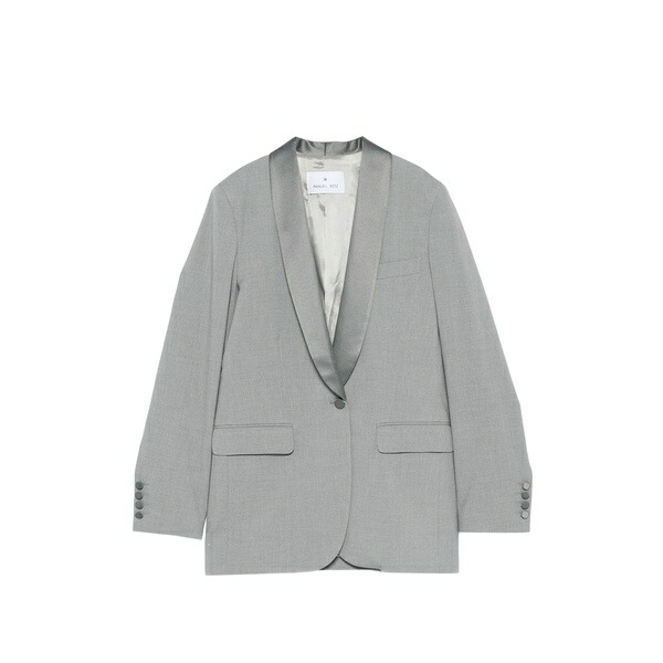 マニュエル リッツ レディース 上衣＆上衣 アウター Satin-lapel blazer Grey